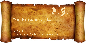 Mendelsohn Zita névjegykártya